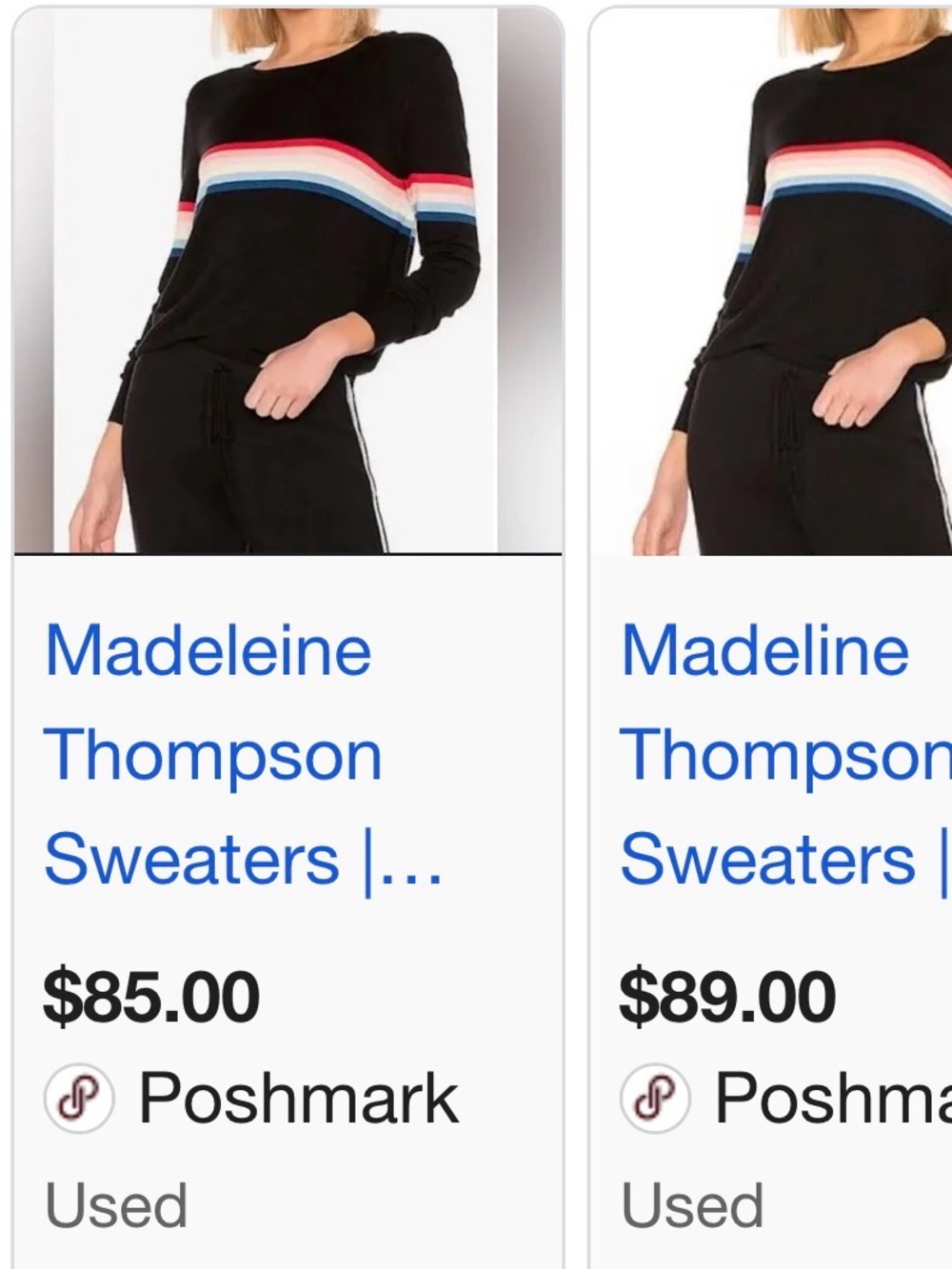 Spiritual Gangster x Madeleine Thompson Rainbow Stripe Knit Black Lightweight  L - Picture 8 of 8
